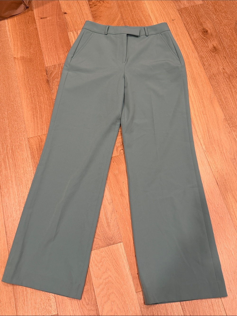 White House Black Market Luna Wide Leg Pants in Sage Green 4